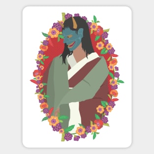 Hannya Lady Flower Garland Magnet